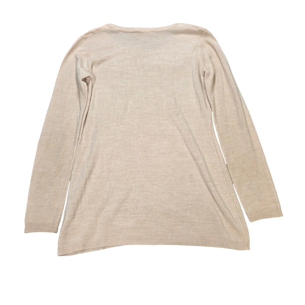 White Stag Scoop Neck Sweater Women's Size M (8-10) Oatmeal Heather Long Sleeve